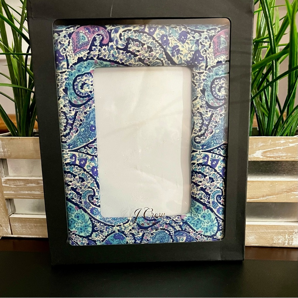 J.CREW Liberty Art Fabric Blue Bourton 4x6 Picture Frame